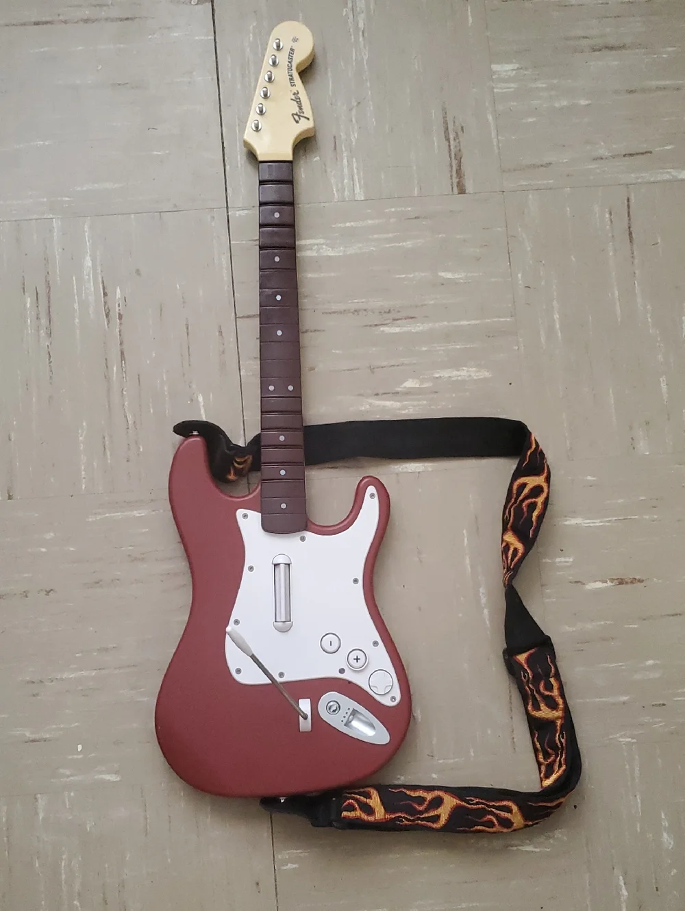 Rock Band 3 Wii U Harmonix Fender Stratocaster Guitar RED 96561 RB3 - NO DONGLE
